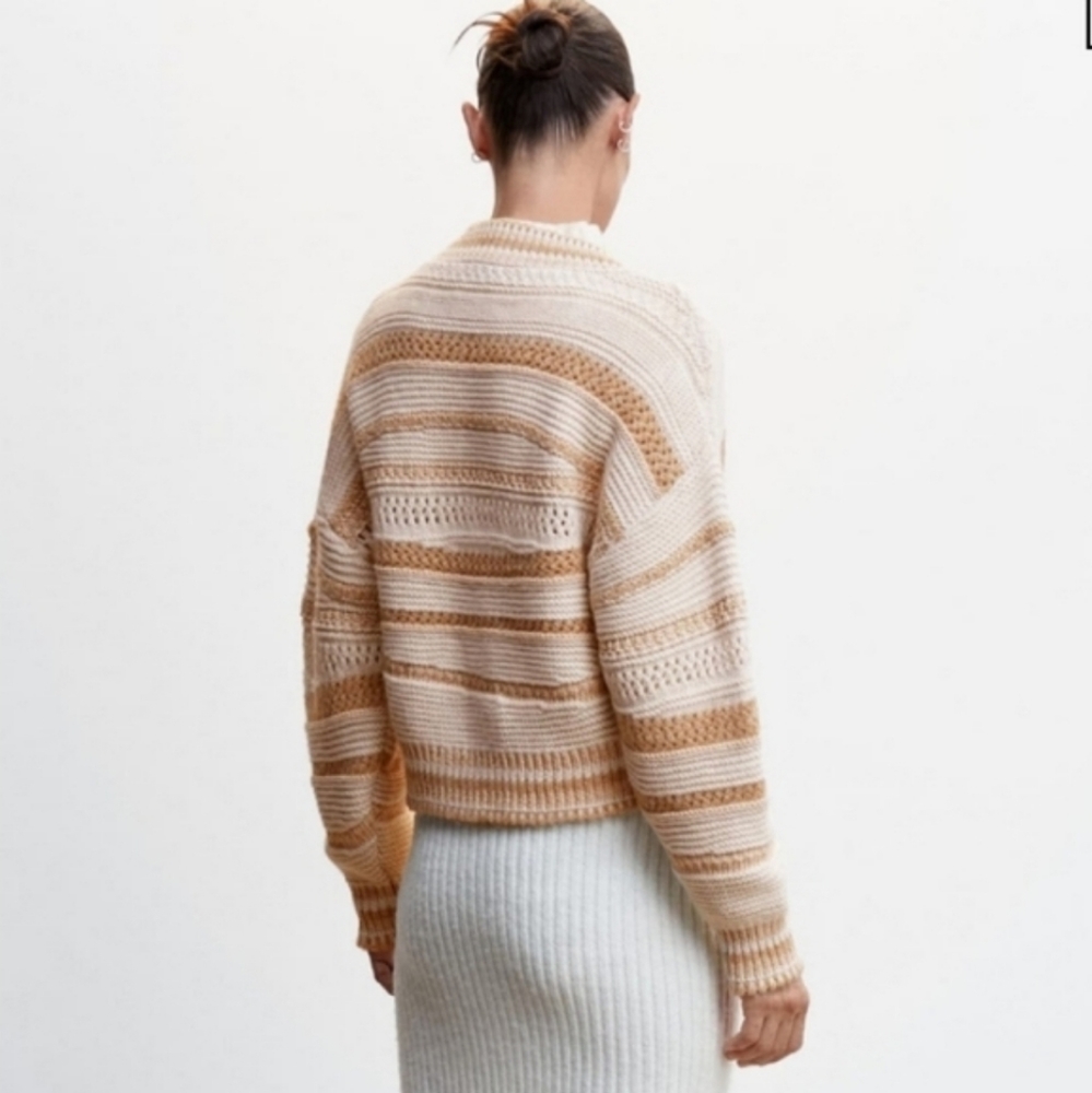 MANGO Combined knit cardigan - Picture 3 of 4